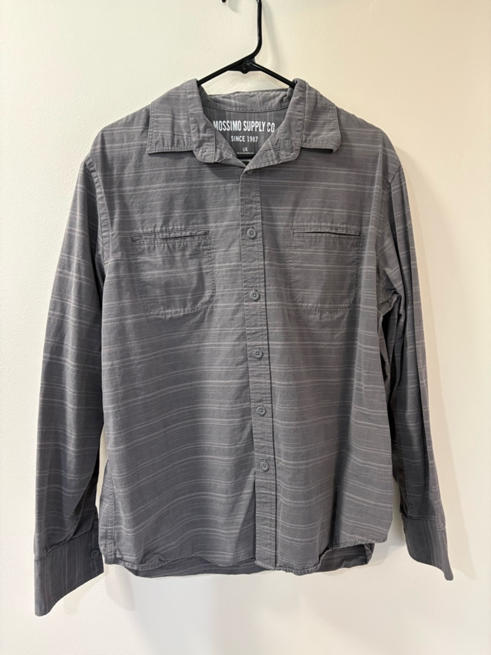 Mossimo Supply Co. Charcoal Gray Button-Front Shirt